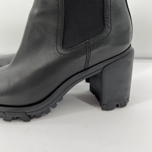 Rag & Bone Shiloh Boot Size 40 US 10 Black Leather Lug Sole Chelsea Ankle Bootie - Picture 2 of 14